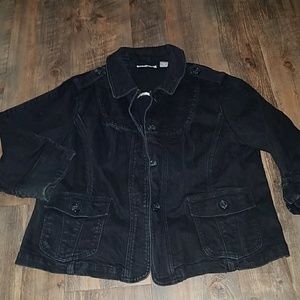 Motto black denim jacket 3/4 sleeve EUC